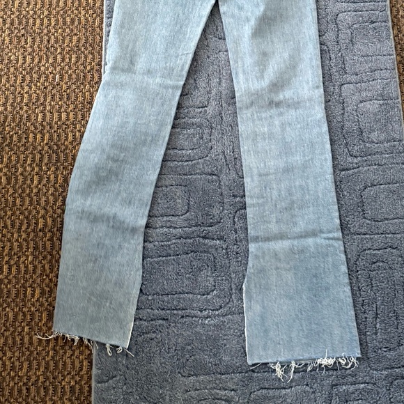 Pistola Light Wash Raw Hem Straight Flare Jeans Distressed Denim Sz 25 - Picture 5 of 16